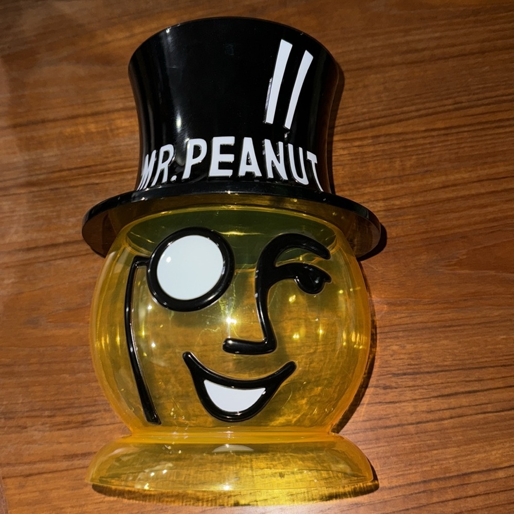 Planters Mr. Peanut Head Counter Unit Yellow and Black Plastic Container…